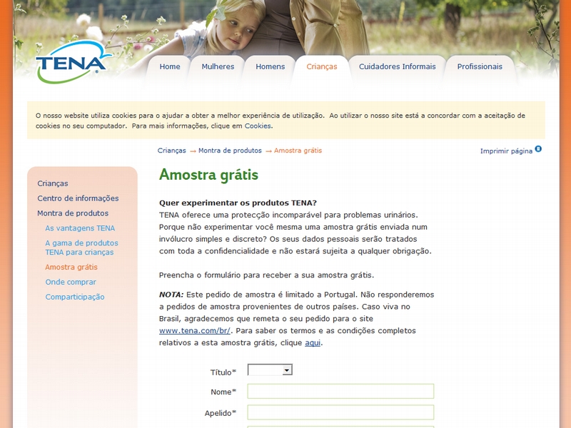 Experimente TENA Amostras Gratuito